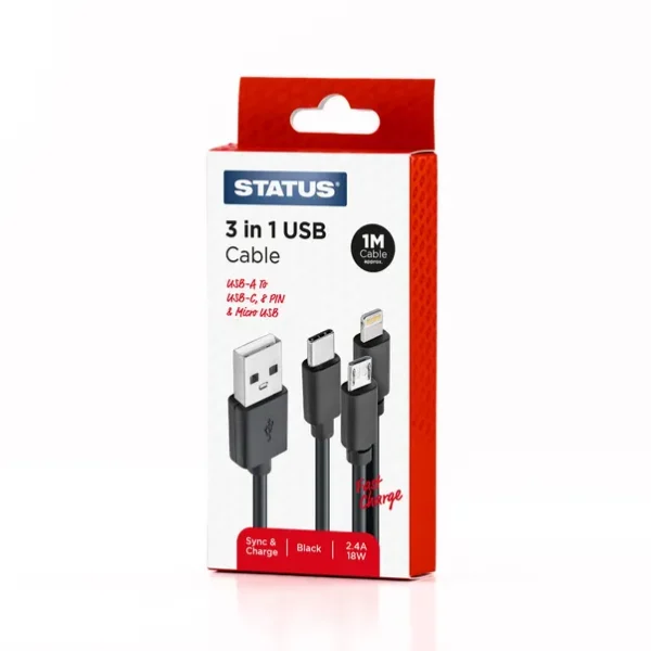 USB-A to 3in1 Cable